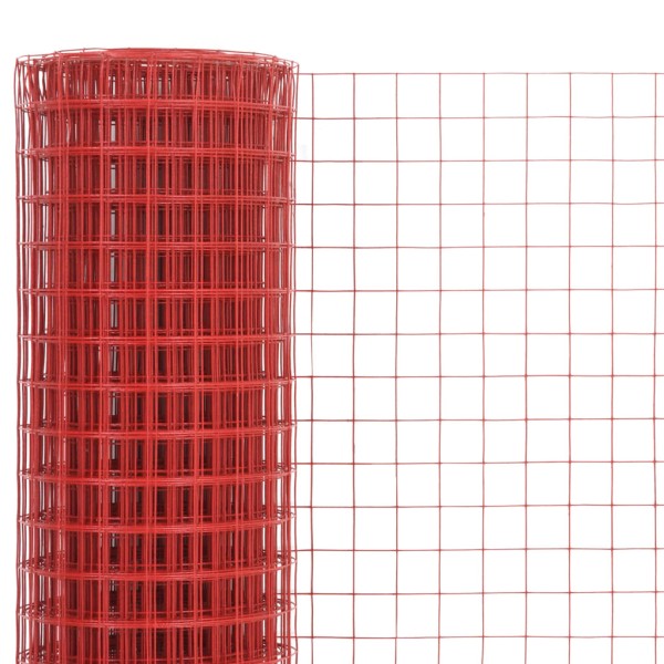 Alambrada de gallinero acero revestimiento PVC rojo 10x0,5 m Alambrada de gallinero acero revestimiento PVC rojo 10x0,5 m