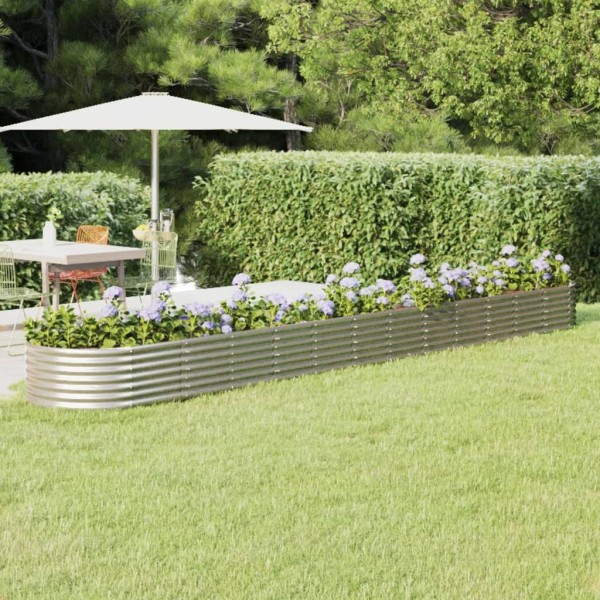 Jardinera arriate acero recubrimiento polvo plata 512x80x36 cm Jardinera arriate acero recubrimiento polvo plata 512x80x36 cm