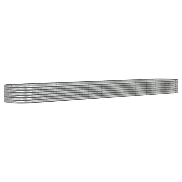 Jardinera arriate acero recubrimiento polvo plata 512x80x36 cm Jardinera arriate acero recubrimiento polvo plata 512x80x36 cm
