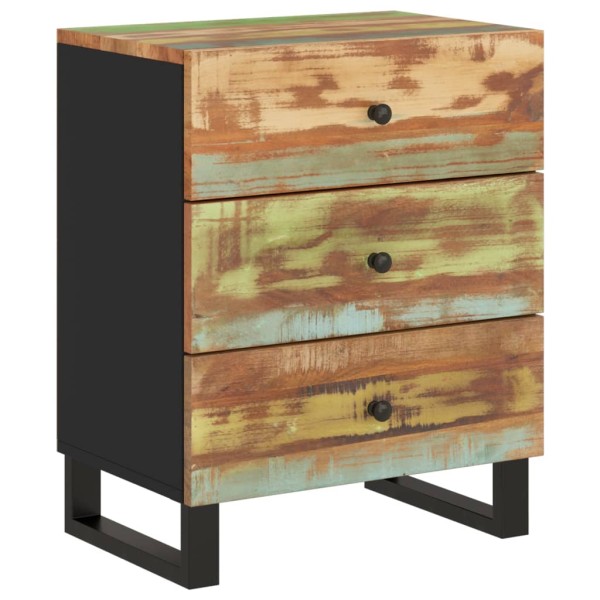 Mesita de noche madera reciclada y contrachapada 50x33x62 cm Mesita de noche madera reciclada y contrachapada 50x33x62 cm