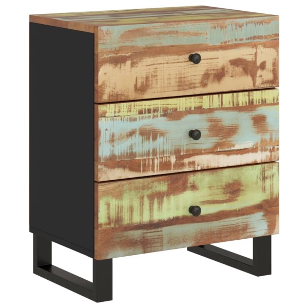 Mesita de noche madera reciclada y contrachapada 50x33x62 cm Mesita de noche madera reciclada y contrachapada 50x33x62 cm