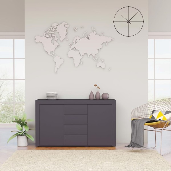 Aparador de madera contrachapada gris 120x36x69 cm Aparador de madera contrachapada gris 120x36x69 cm