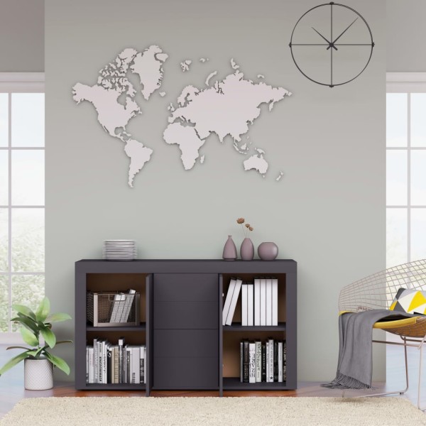 Aparador de madera contrachapada gris 120x36x69 cm Aparador de madera contrachapada gris 120x36x69 cm