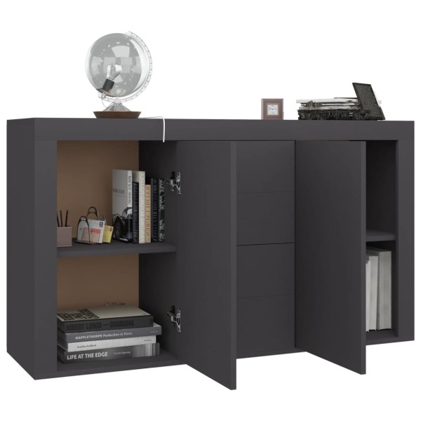 Aparador de madera contrachapada gris 120x36x69 cm Aparador de madera contrachapada gris 120x36x69 cm