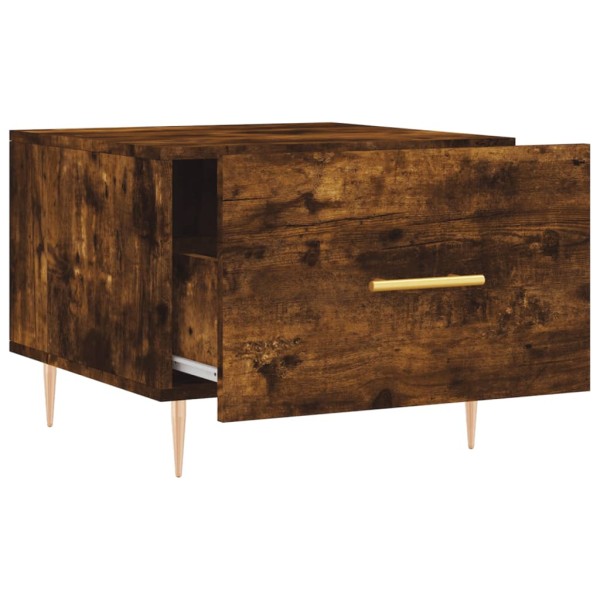 Mesa de centro 2 uds madera ingeniería roble ahumado 50x50x40cm Mesa de centro 2 uds madera ingeniería roble ahumado 50x50x40cm