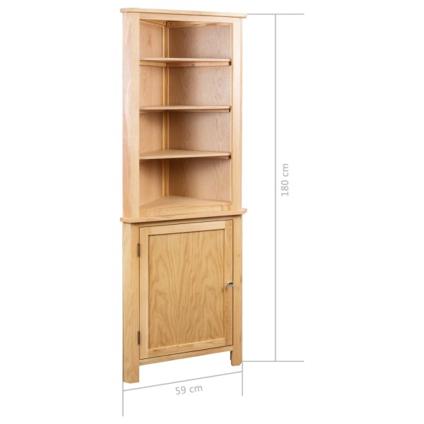 Armario de esquina de madera maciza de roble 59x36x180 cm Armario de esquina de madera maciza de roble 59x36x180 cm