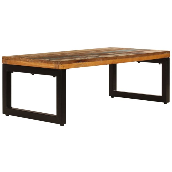 Mesa de centro de madera maciza reciclada y acero 100x50x35 cm Mesa de centro de madera maciza reciclada y acero 100x50x35 cm