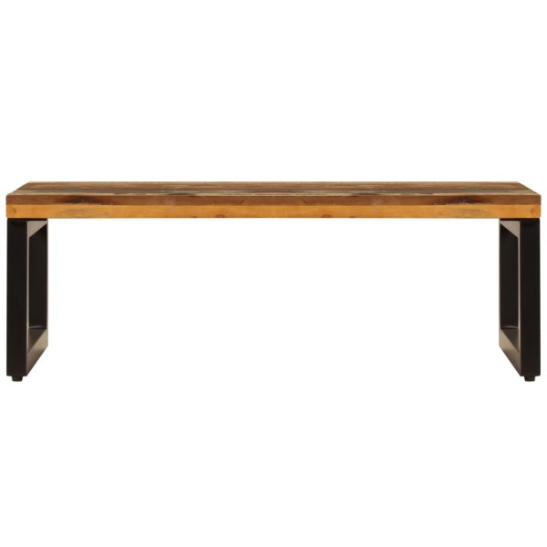 Mesa de centro de madera maciza reciclada y acero 100x50x35 cm Mesa de centro de madera maciza reciclada y acero 100x50x35 cm