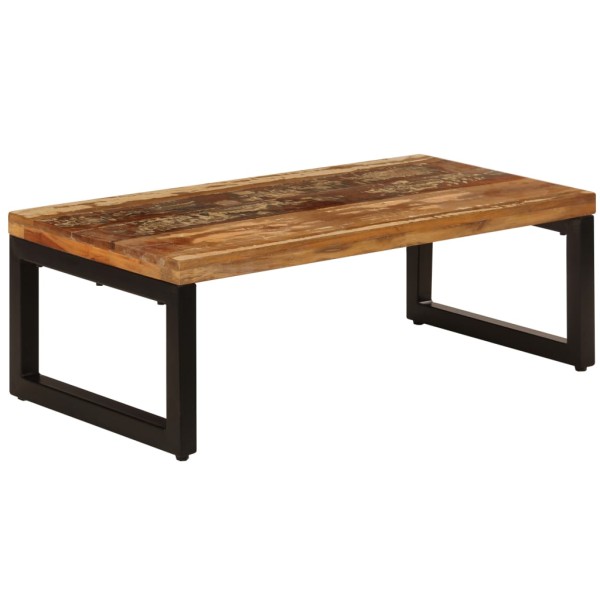 Mesa de centro de madera maciza reciclada y acero 100x50x35 cm Mesa de centro de madera maciza reciclada y acero 100x50x35 cm