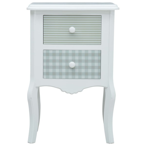 Mesita de noche de MDF blanca y gris 43x32x65 cm Mesita de noche de MDF blanca y gris 43x32x65 cm