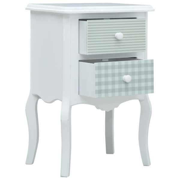Mesita de noche de MDF blanca y gris 43x32x65 cm Mesita de noche de MDF blanca y gris 43x32x65 cm