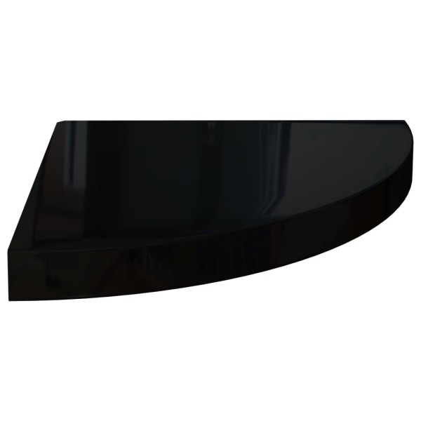 Estantes flotantes esquina 4 uds MDF negro brillo 35x35x3,8 cm Estantes flotantes esquina 4 uds MDF negro brillo 35x35x3,8 cm