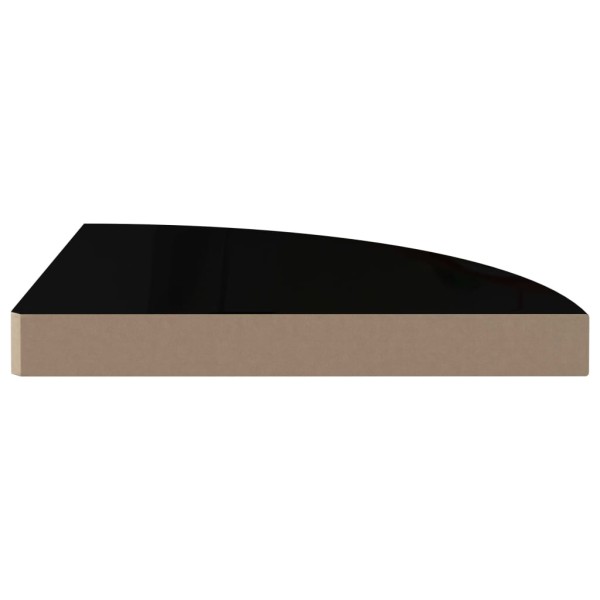 Estantes flotantes esquina 4 uds MDF negro brillo 35x35x3,8 cm Estantes flotantes esquina 4 uds MDF negro brillo 35x35x3,8 cm