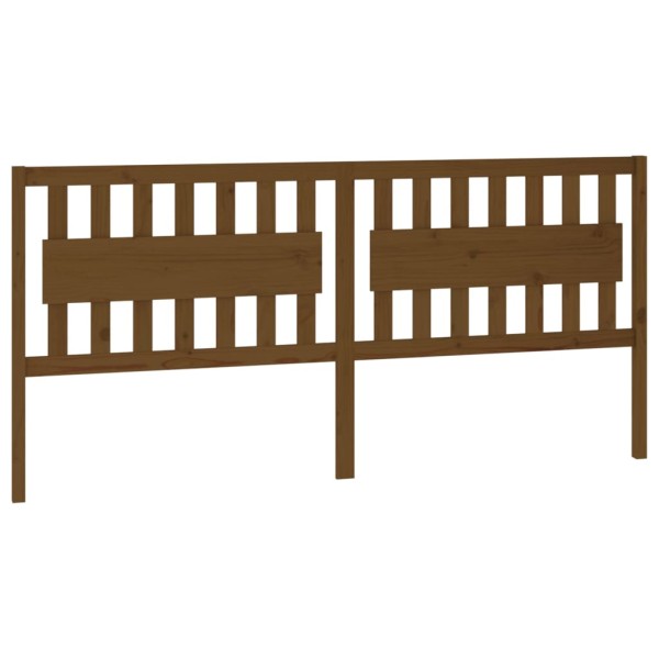 Cabecero de cama madera maciza de pino marrón miel 205x4x100 cm Cabecero de cama madera maciza de pino marrón miel 205x4x100 cm