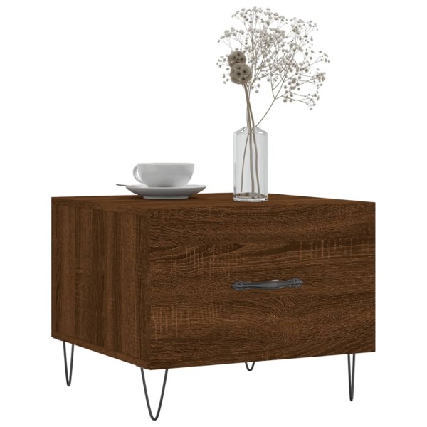 Mesa de centro madera contrachapada roble marrón 50x50x40 cm Mesa de centro madera contrachapada roble marrón 50x50x40 cm