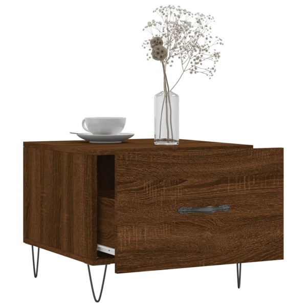 Mesa de centro madera contrachapada roble marrón 50x50x40 cm Mesa de centro madera contrachapada roble marrón 50x50x40 cm