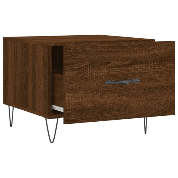 Mesa de centro madera contrachapada roble marrón 50x50x40 cm Mesa de centro madera contrachapada roble marrón 50x50x40 cm