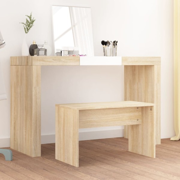 Taburete de tocador contrachapada roble Sonoma 70x35x45 cm Taburete de tocador contrachapada roble Sonoma 70x35x45 cm