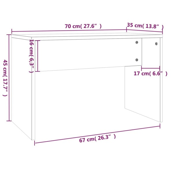 Taburete de tocador contrachapada roble Sonoma 70x35x45 cm Taburete de tocador contrachapada roble Sonoma 70x35x45 cm