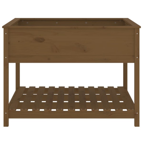 Jardinera y estante madera maciza pino marrón 111,5x111,5x81 cm Jardinera y estante madera maciza pino marrón 111,5x111,5x81 cm