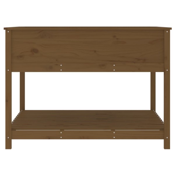 Jardinera y estante madera maciza pino marrón 111,5x111,5x81 cm Jardinera y estante madera maciza pino marrón 111,5x111,5x81 cm