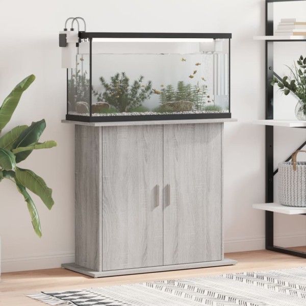 Soporte para acuario madera ingeniería gris Sonoma 81x36x73 cm Soporte para acuario madera ingeniería gris Sonoma 81x36x73 cm