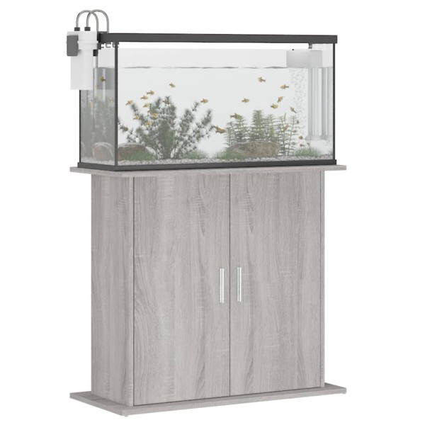 Soporte para acuario madera ingeniería gris Sonoma 81x36x73 cm Soporte para acuario madera ingeniería gris Sonoma 81x36x73 cm