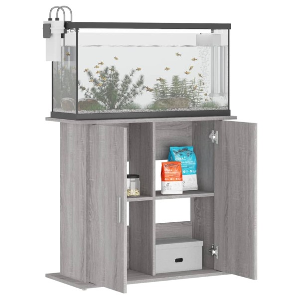Soporte para acuario madera ingeniería gris Sonoma 81x36x73 cm Soporte para acuario madera ingeniería gris Sonoma 81x36x73 cm