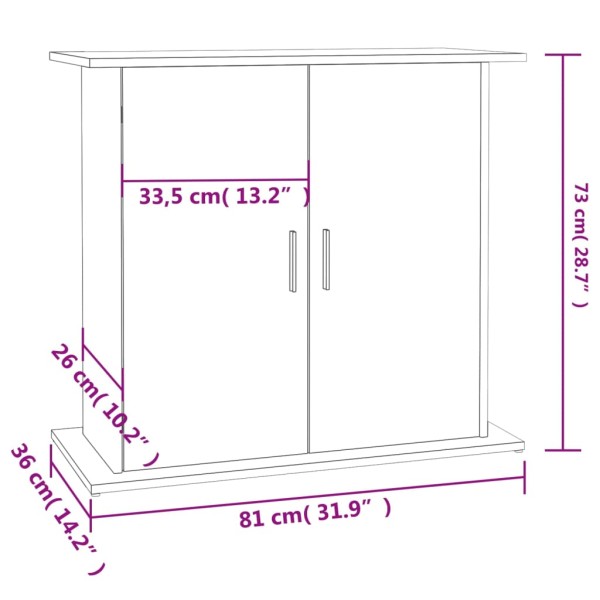 Soporte para acuario madera ingeniería gris Sonoma 81x36x73 cm Soporte para acuario madera ingeniería gris Sonoma 81x36x73 cm