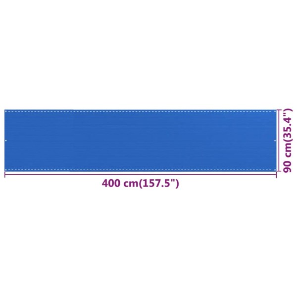 Toldo para balcón HDPE azul 90x400 cm Toldo para balcón HDPE azul 90x400 cm