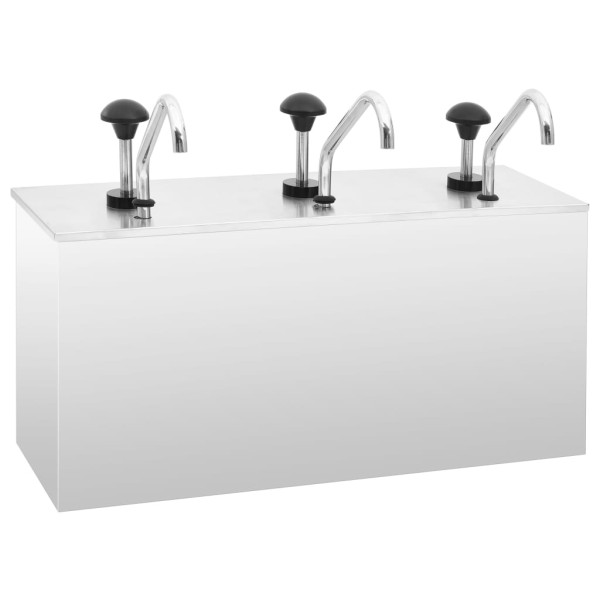 Dispensador de salsa de acero inoxidable 3 x 3,5 L Dispensador de salsa de acero inoxidable 3 x 3,5 L