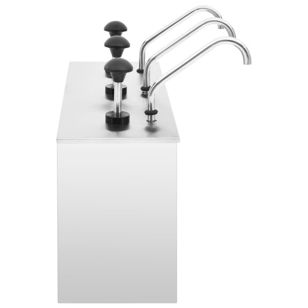 Dispensador de salsa de acero inoxidable 3 x 3,5 L Dispensador de salsa de acero inoxidable 3 x 3,5 L