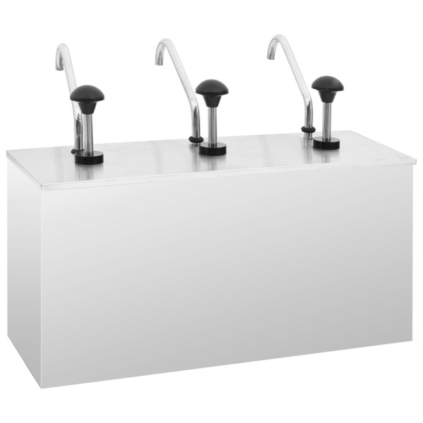 Dispensador de salsa de acero inoxidable 3 x 3,5 L Dispensador de salsa de acero inoxidable 3 x 3,5 L