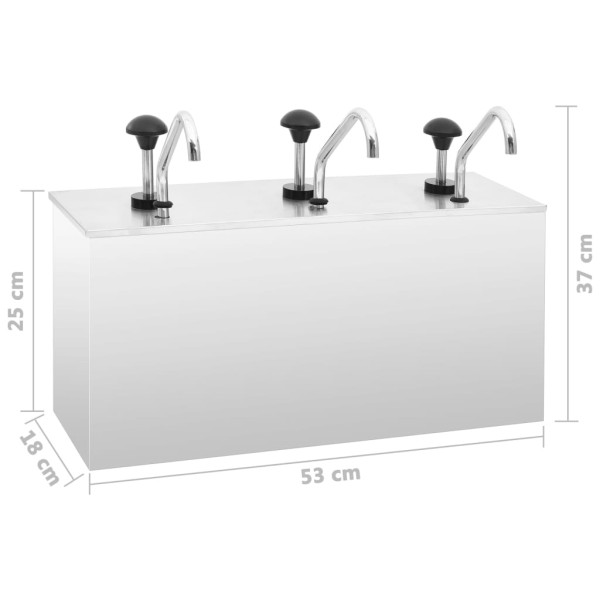 Dispensador de salsa de acero inoxidable 3 x 3,5 L Dispensador de salsa de acero inoxidable 3 x 3,5 L