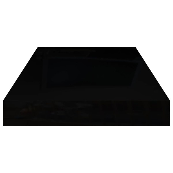Estante flotante de pared negro brillante MDF 50x23x3,8 cm