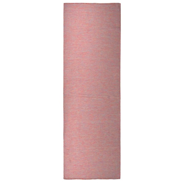 Alfombra de exterior de tejido plano rojo 80x250 cm Alfombra de exterior de tejido plano rojo 80x250 cm