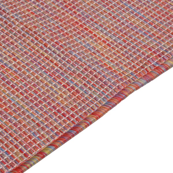 Alfombra de exterior de tejido plano rojo 80x250 cm Alfombra de exterior de tejido plano rojo 80x250 cm