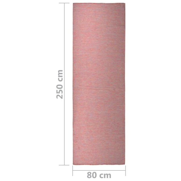 Alfombra de exterior de tejido plano rojo 80x250 cm Alfombra de exterior de tejido plano rojo 80x250 cm