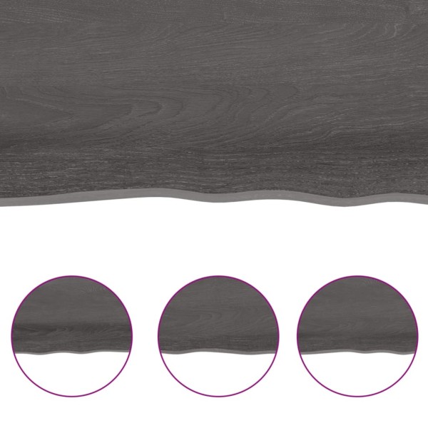 Tablero mesa madera tratada borde vivo marrón 200x40x(2-6) cm Tablero mesa madera tratada borde vivo marrón 200x40x(2-6) cm