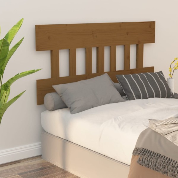 Cabecero de cama madera maciza pino marrón miel 203,5x3x81 cm Cabecero de cama madera maciza pino marrón miel 203,5x3x81 cm