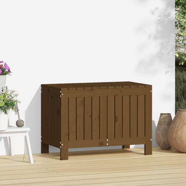 Caja de almacenaje jardín madera pino marrón miel 76x42,5x54 cm Caja de almacenaje jardín madera pino marrón miel 76x42,5x54 cm
