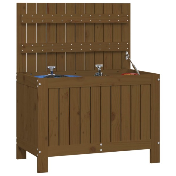 Caja de almacenaje jardín madera pino marrón miel 76x42,5x54 cm Caja de almacenaje jardín madera pino marrón miel 76x42,5x54 cm