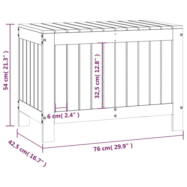Caja de almacenaje jardín madera pino marrón miel 76x42,5x54 cm Caja de almacenaje jardín madera pino marrón miel 76x42,5x54 cm