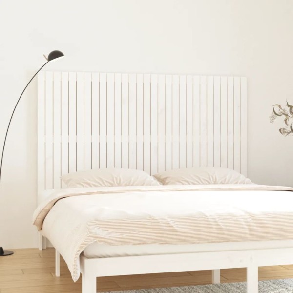Cabecero de cama de pared madera maciza pino blanco 185x3x110cm Cabecero de cama de pared madera maciza pino blanco 185x3x110cm