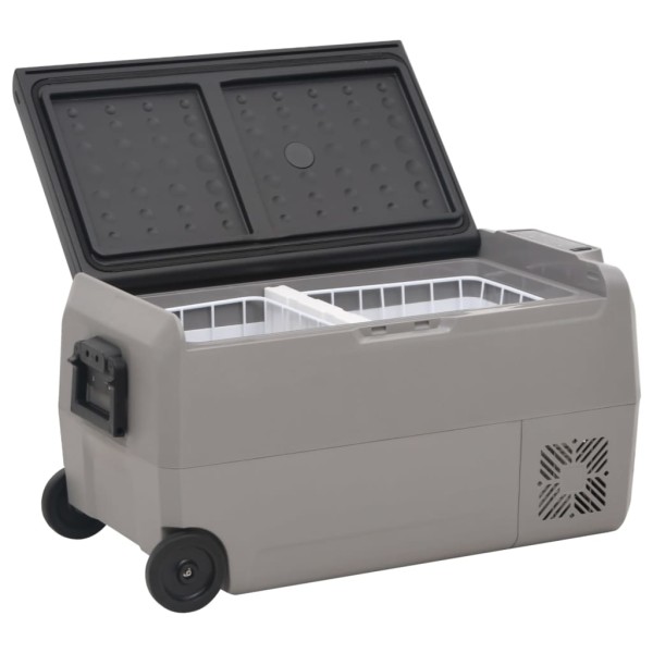 Nevera con ruedas y asa PP Y PE negro y gris 36 L