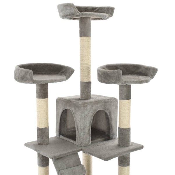 Rascador para gatos con poste rascador de sisal 170 cm gris Rascador para gatos con poste rascador de sisal 170 cm gris