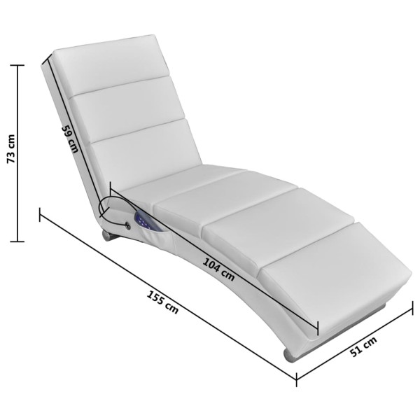 Tumbona de masaje reclinable de cuero sintético blanco Tumbona de masaje reclinable de cuero sintético blanco