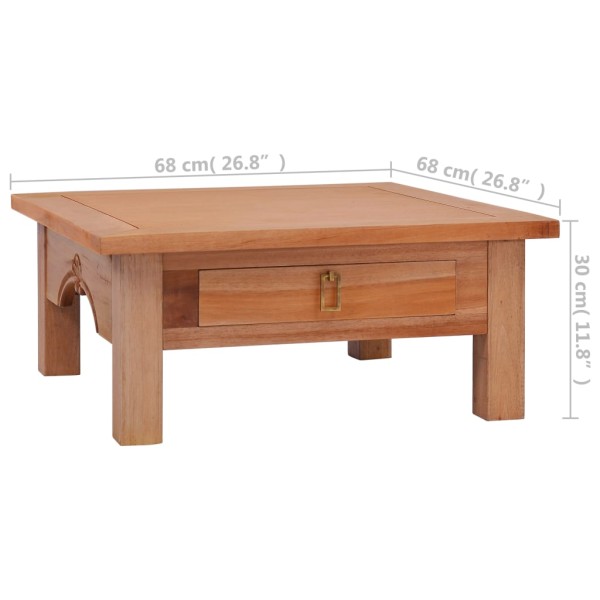 Mesa de centro de madera maciza caoba 68x68x30 cm Mesa de centro de madera maciza caoba 68x68x30 cm