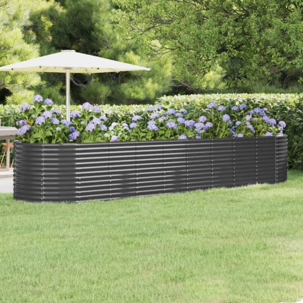 Jardinera arriate acero recubierto polvo antracita 396x100x68cm Jardinera arriate acero recubierto polvo antracita 396x100x68cm