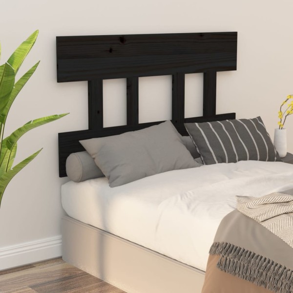 Cabecero de cama madera maciza de pino negro 78,5x3x81 cm Cabecero de cama madera maciza de pino negro 78,5x3x81 cm